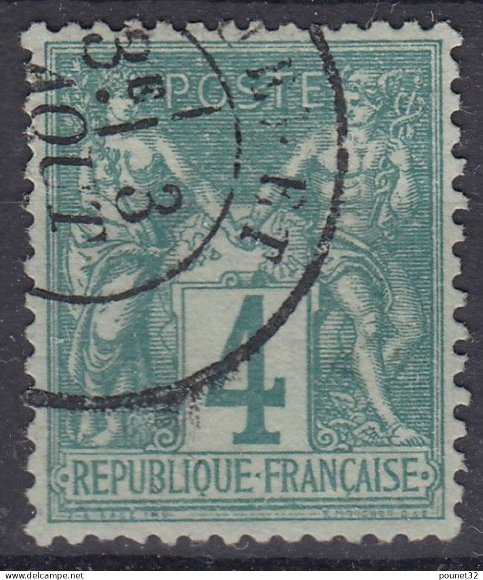 TIMBRE FRANCE SAGE 4c VERT N° 63 OBLITERATION CHOISIE - TB CENTRAGE - COTE 150 € - 1876-1878 Sage (Type I)