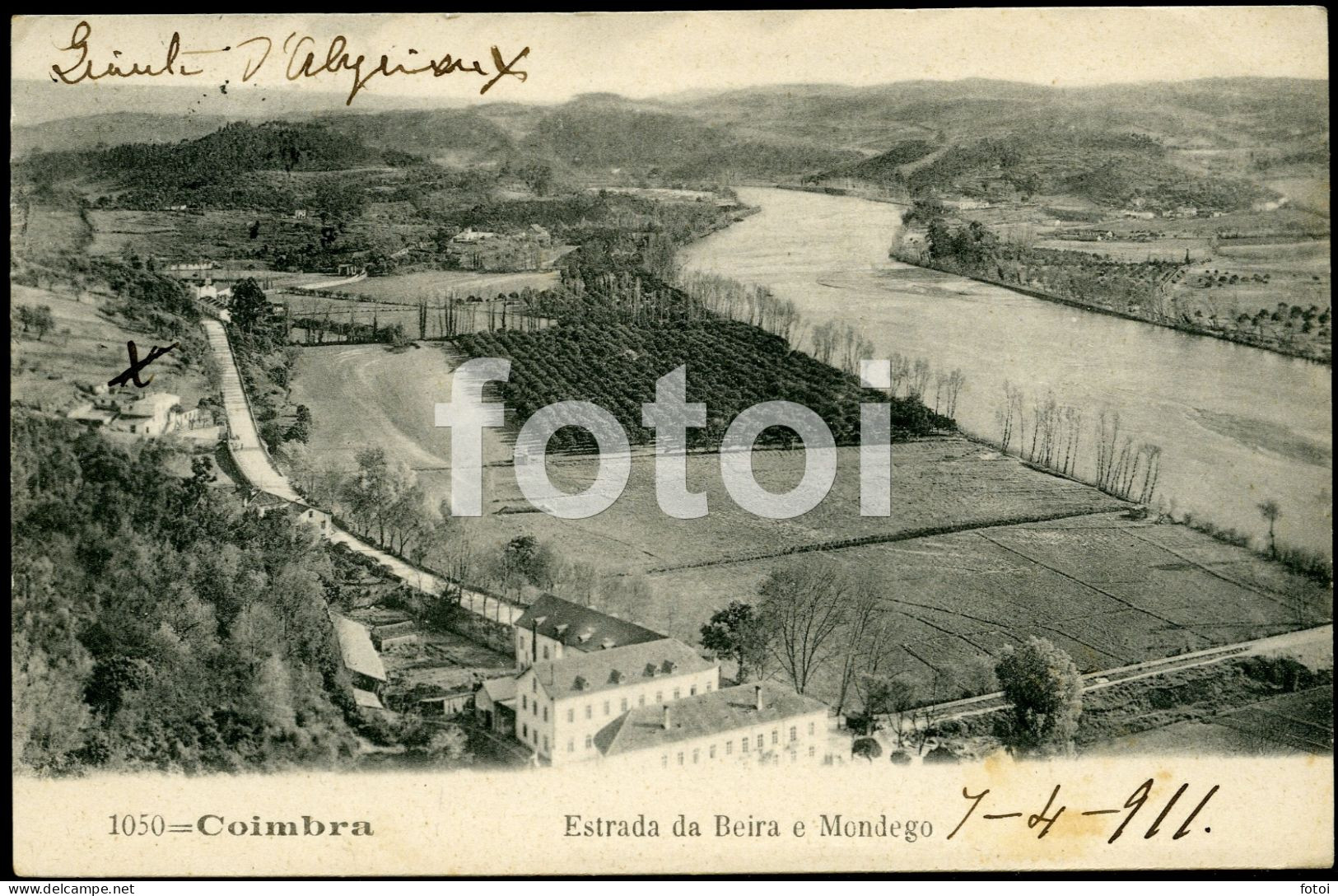 1911 POSTCARD MONDEGO RIO COIMBRA PORTUGAL POSTAL CARTE POSTALE Stamped Timbre - Coimbra