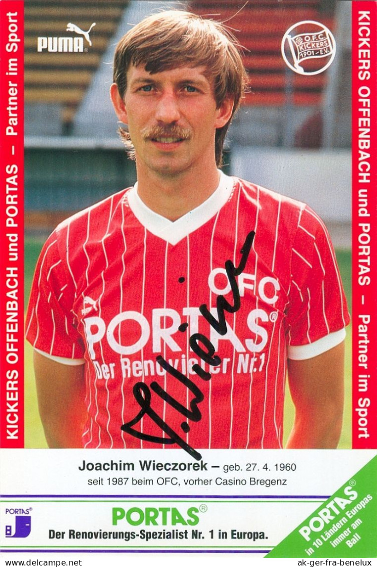 Fußball-Autogrammkarte AK Joachim Wieczorek Offenbacher Kickers 1987 Schwarz-Weiß Bregenz FC Schalke 04 Offenbach / Main - Authographs