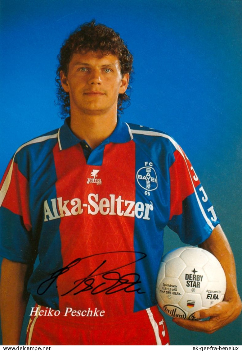 Fußball-Autogrammkarte AK Heiko Peschke FC Bayer 05 Uerdingen 93-94 KFC Krefeld Stahl Riesa Hallescher Carl Zeiss Jena - Autographes