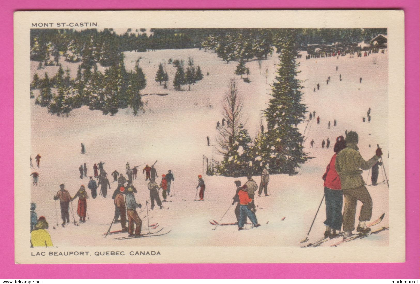 CANADA - QUÉBEC - LAC BEAUPORT - MONT ST CASTIN - Nombreux Skieurs - Carte Colorisée - Québec - Beauport