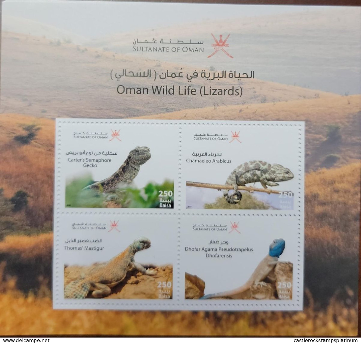 O) 2021 OMAN, WILD LIFE LIZARDS, MNH - Omán