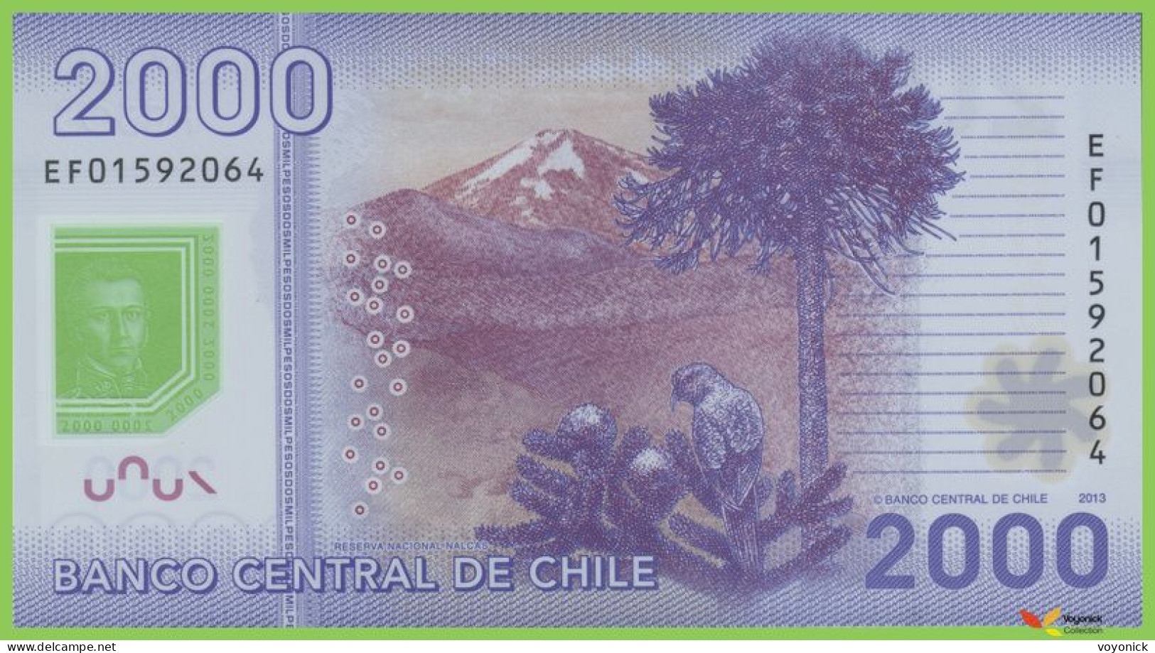 Voyo CHILE 2000 Pesos 2013 P162c B297c EF UNC  Polymer - Chili