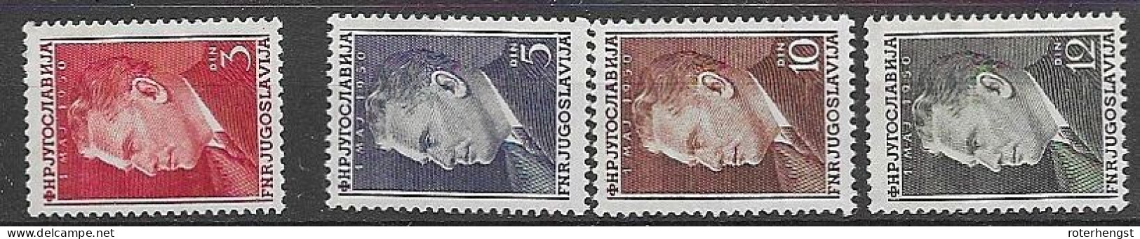 Yugoslavia Mh * (30 Euros) 1950 Complete Tito Set - Neufs