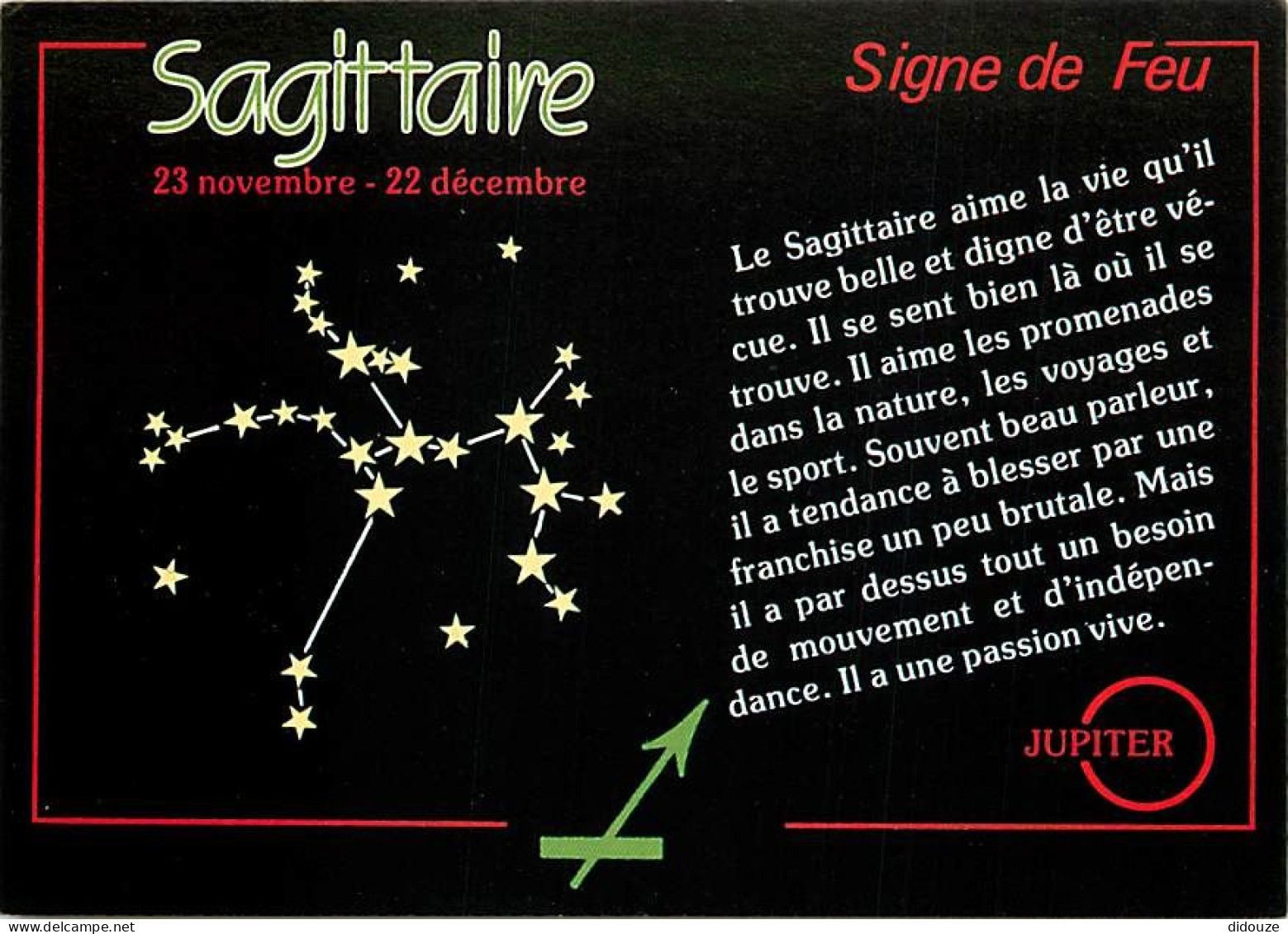 Astrologie - Signe De Feu - Sagittaire - CPM - Carte Neuve - Voir Scans Recto-Verso - Astrologia