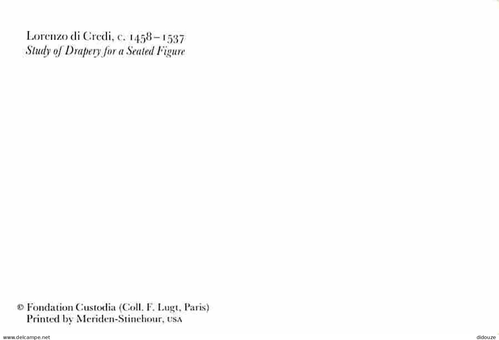 Art - Peinture - Lorenzo Di Credi - Study Of Drapery For A Seated Figure - CPM - Voir Scans Recto-Verso - Peintures & Tableaux