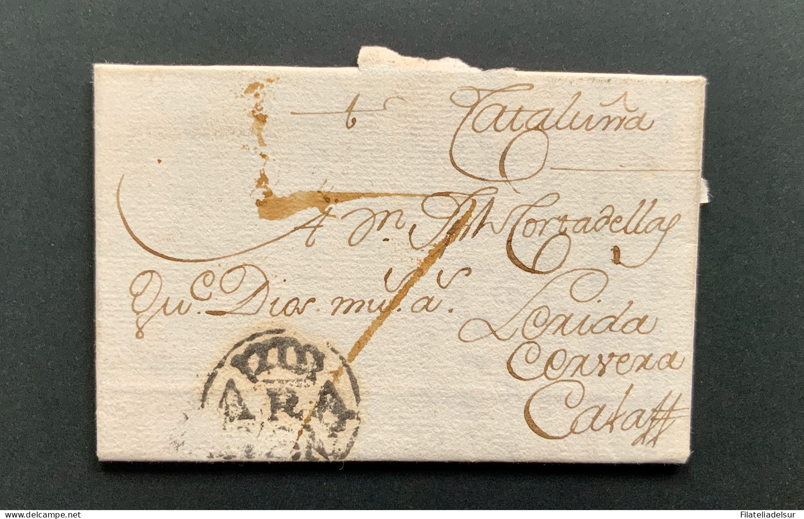 Zaragoza A Calaf. 1786. Aragon. Marca 10 - ...-1850 Prefilatelia