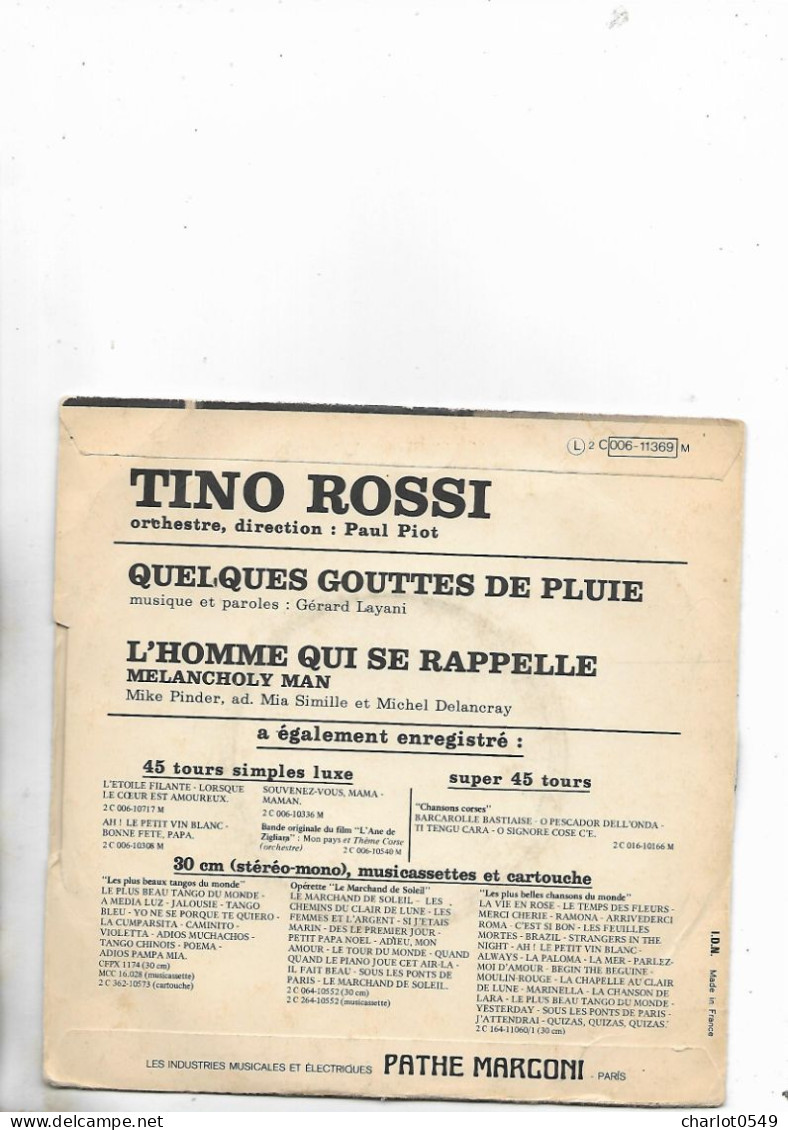 2 Titres Tino Rossi - Autres & Non Classés