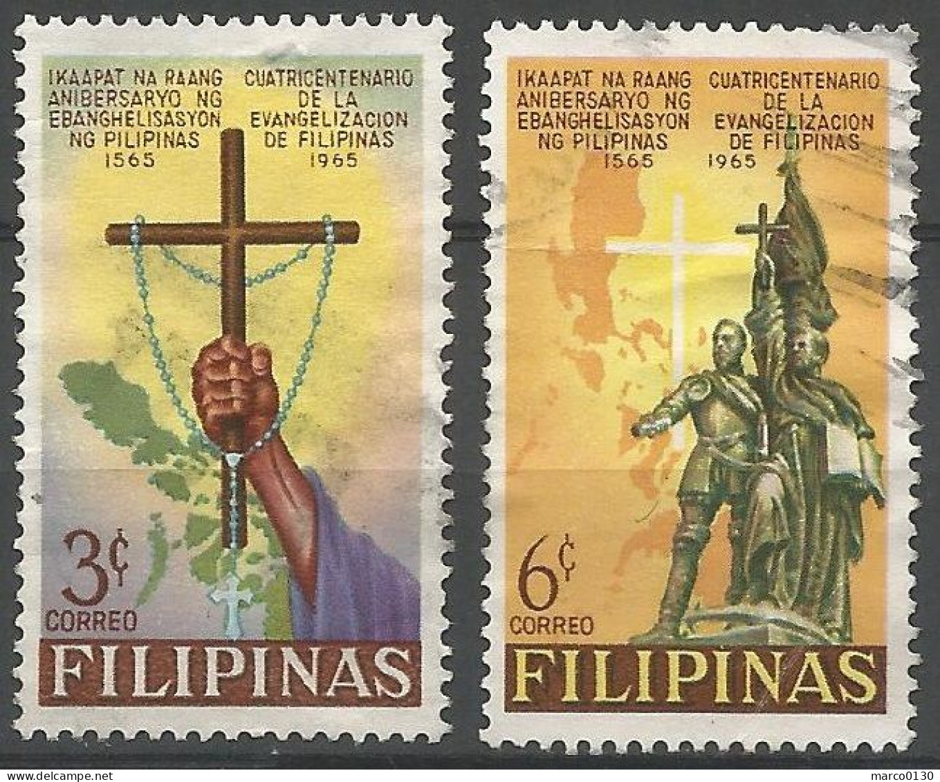 PHILIPPINES N° 628 + N° 629 OBLITERE - Filippine