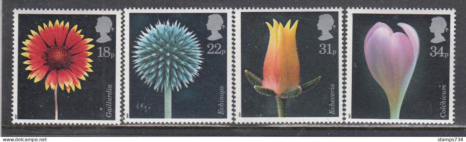 Great Britain 1987 - Flowers, Mi-Nr. 1097/100, MNH** - Neufs