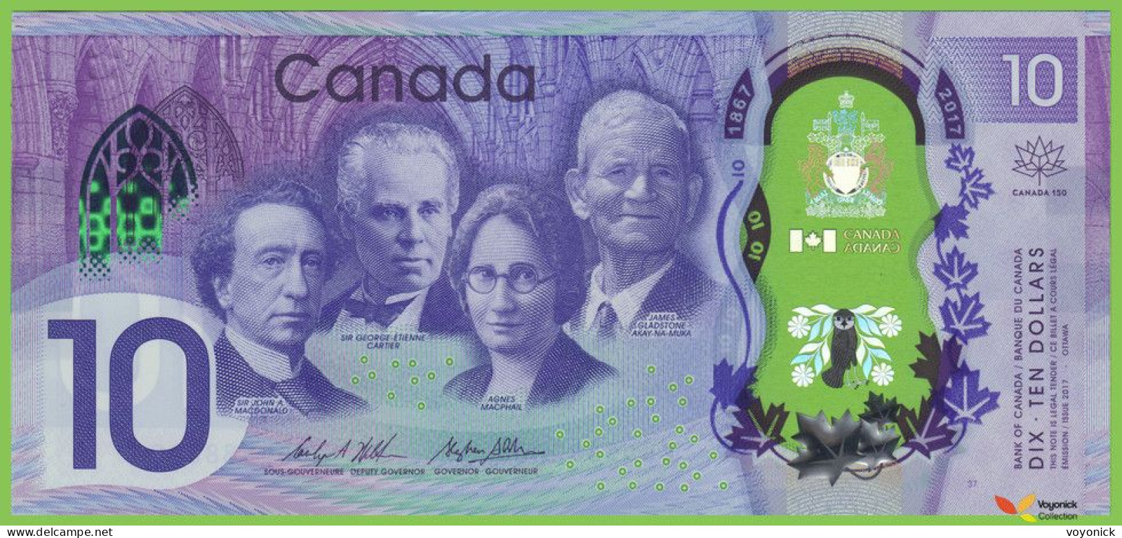 Voyo CANADA 10 Dollars 2017 P112 B377a CDB UNC Commemorative Polymer - Canada