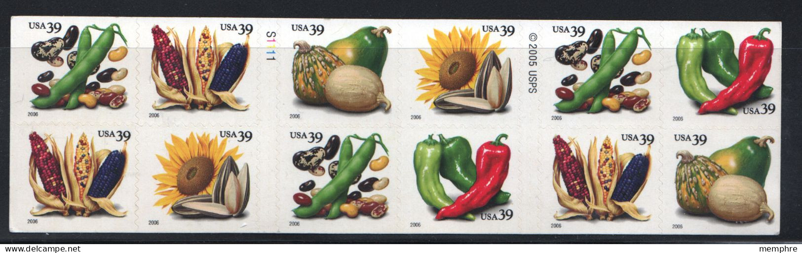 2006  Crops Of The Americas' Chili Peppers, Beans, Sunflower, Squashes, Corn Booklet Of 20 Sc 4012b - Ongebruikt