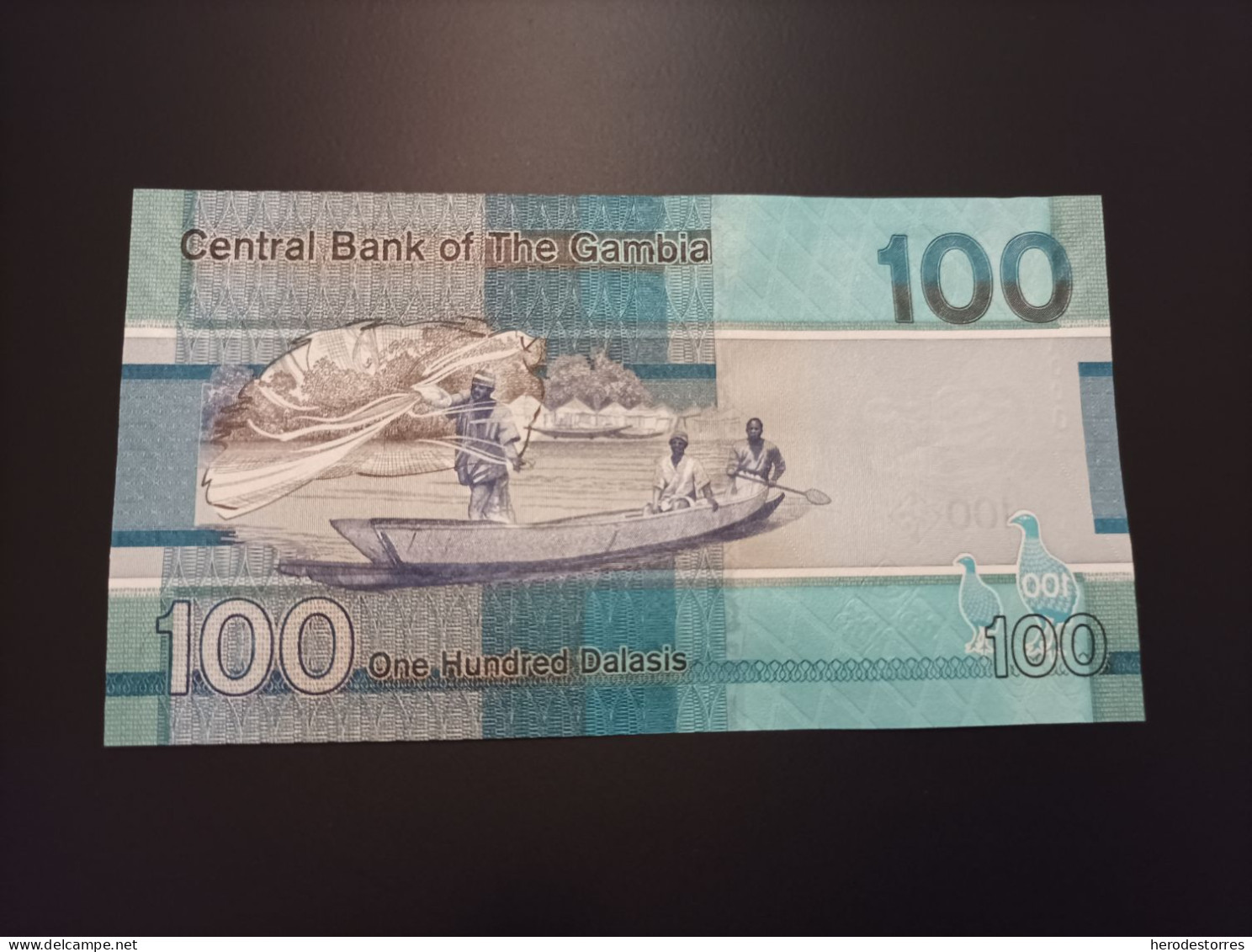 Billete Gambia 100 Dalasis Serie A0004235, Año 2019, Nº Bajisimo, UNC - Gambie