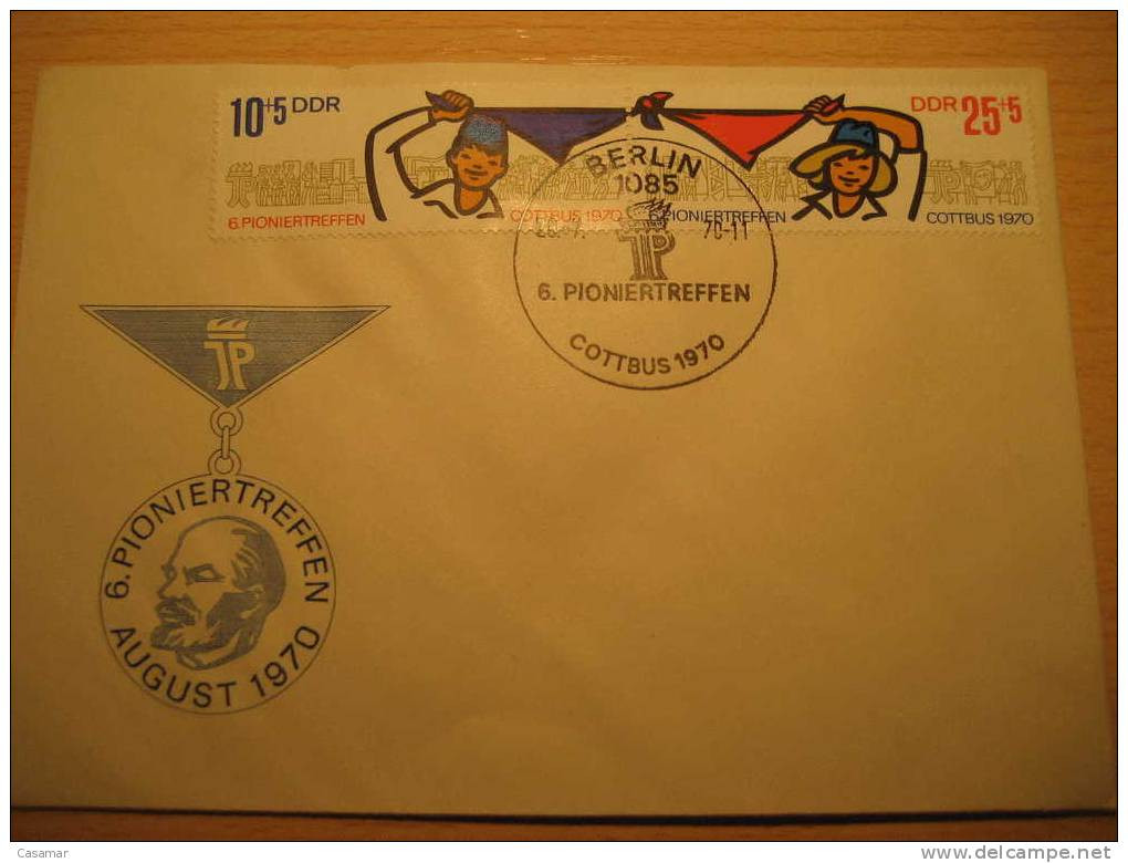 DDR GERMANY Boy Scouts Pionnier Scoutismo Scoutism FDC Sobre Cover Lettre - Other & Unclassified