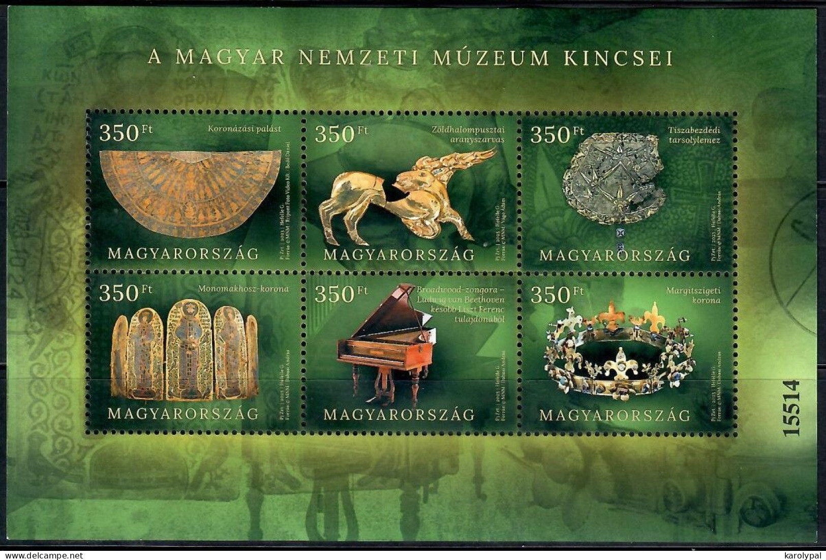 Hungary, 2023, Used, Treasures Of The Hungarian National Museum  Mi..bl,.  Nr. 48A - Nuovi