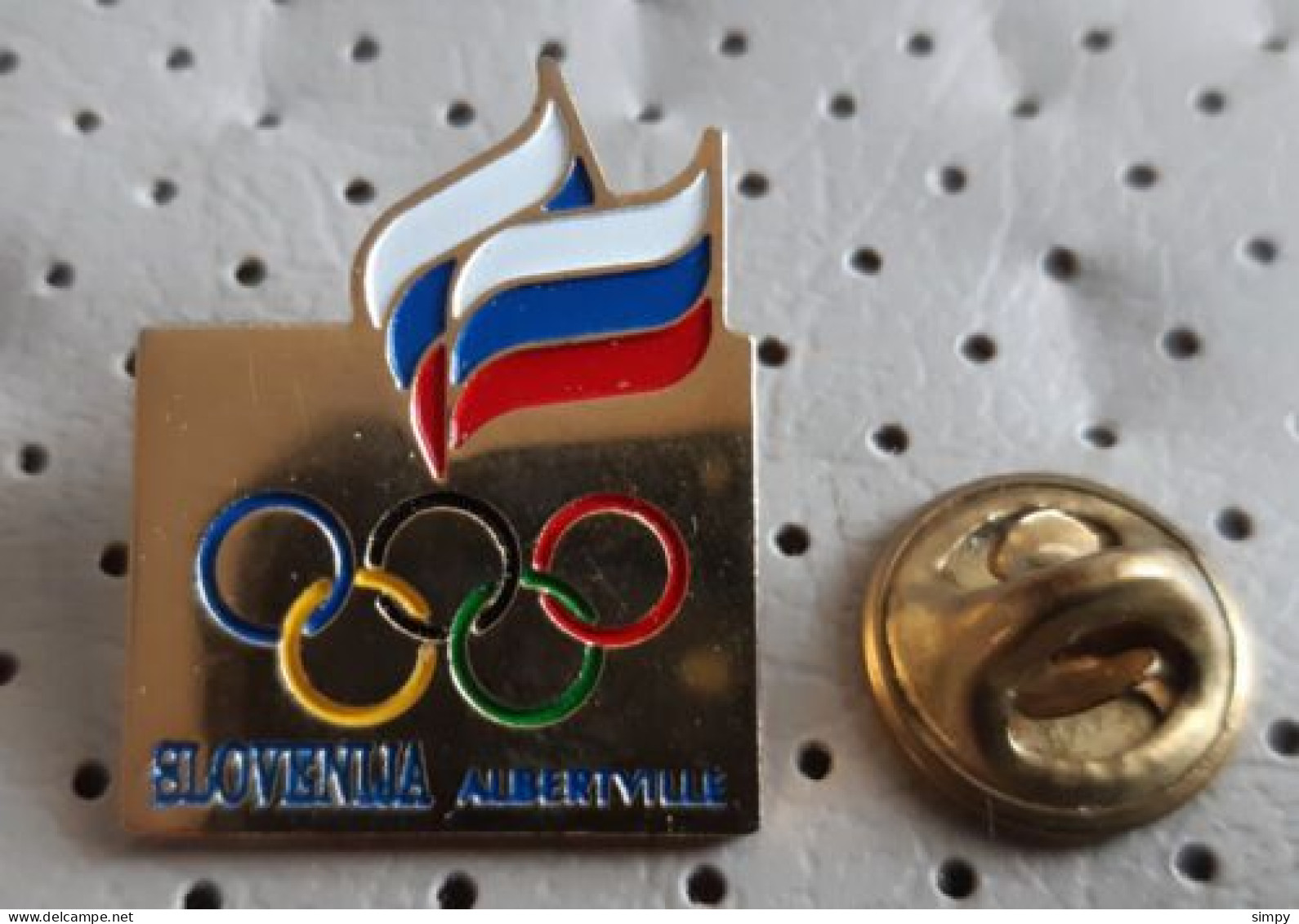 Olympic Games ALBERTVILLE 1992 Olympic Team Slovenia NOC Committee Badge Pin - Giochi Olimpici