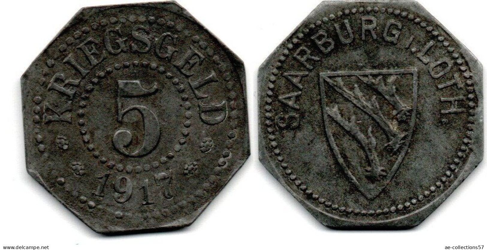 MA 34869  // Sarrebourg - Saarburg   -- 5 Pfennig 1917  --   TTB - Monétaires / De Nécessité
