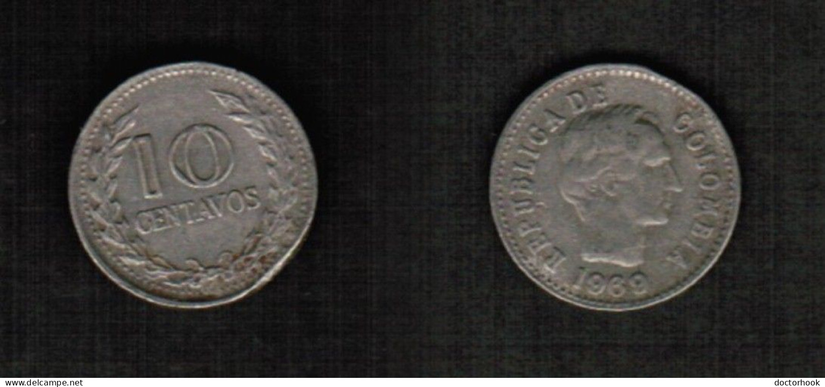 COLOMBIA   10 CENTAVOS 1969 (KM # 236) #7797 - Colombie