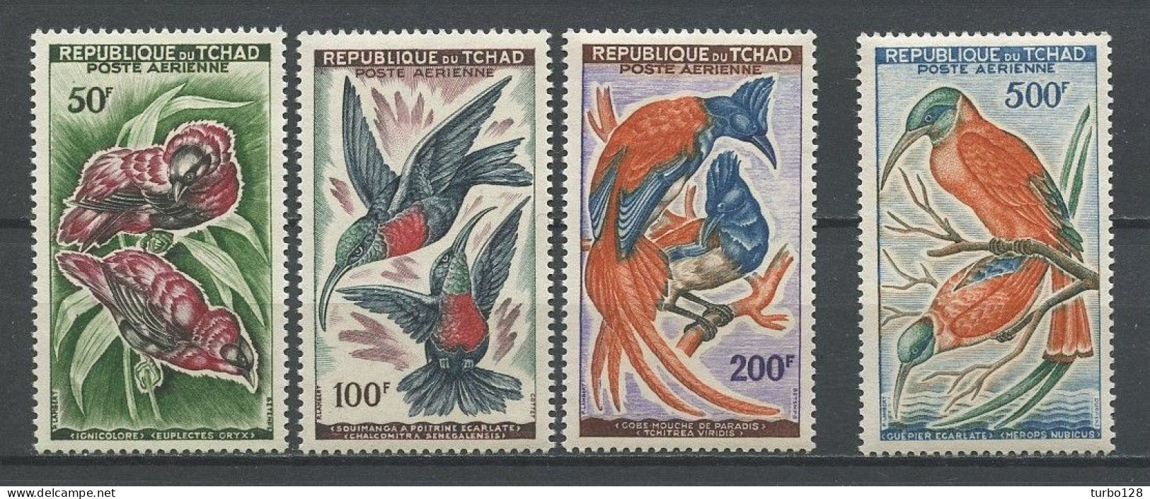 TCHAD 1961 PA N° 2/4 Et 6 ** Neufs MNH Superbes C 35 € Faune Oiseaux Birds Ignicolores Souimangas Guêpiers Animaux - Tchad (1960-...)