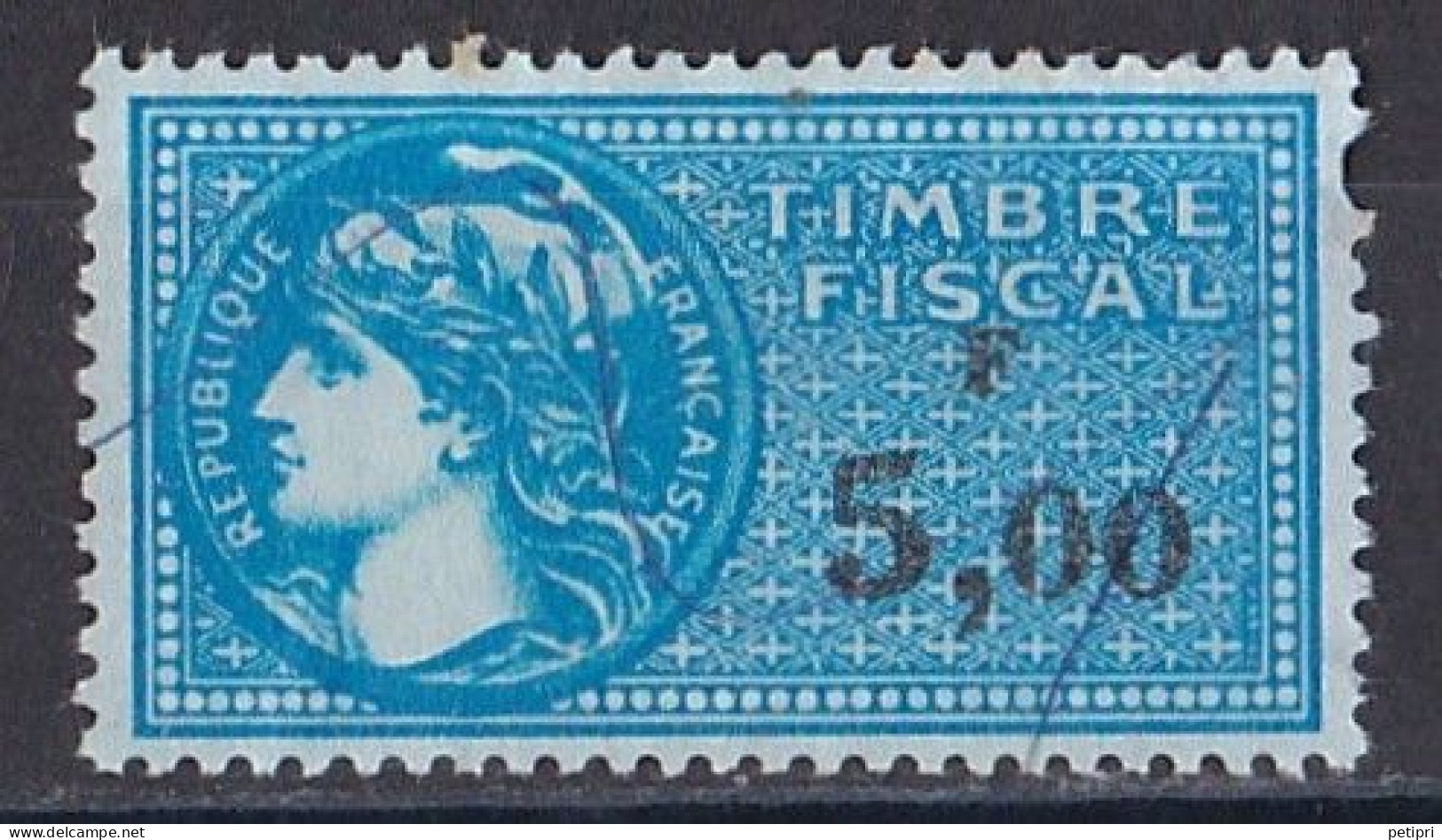 France -  Timbre Fiscal  5.00 Fr - Altri & Non Classificati