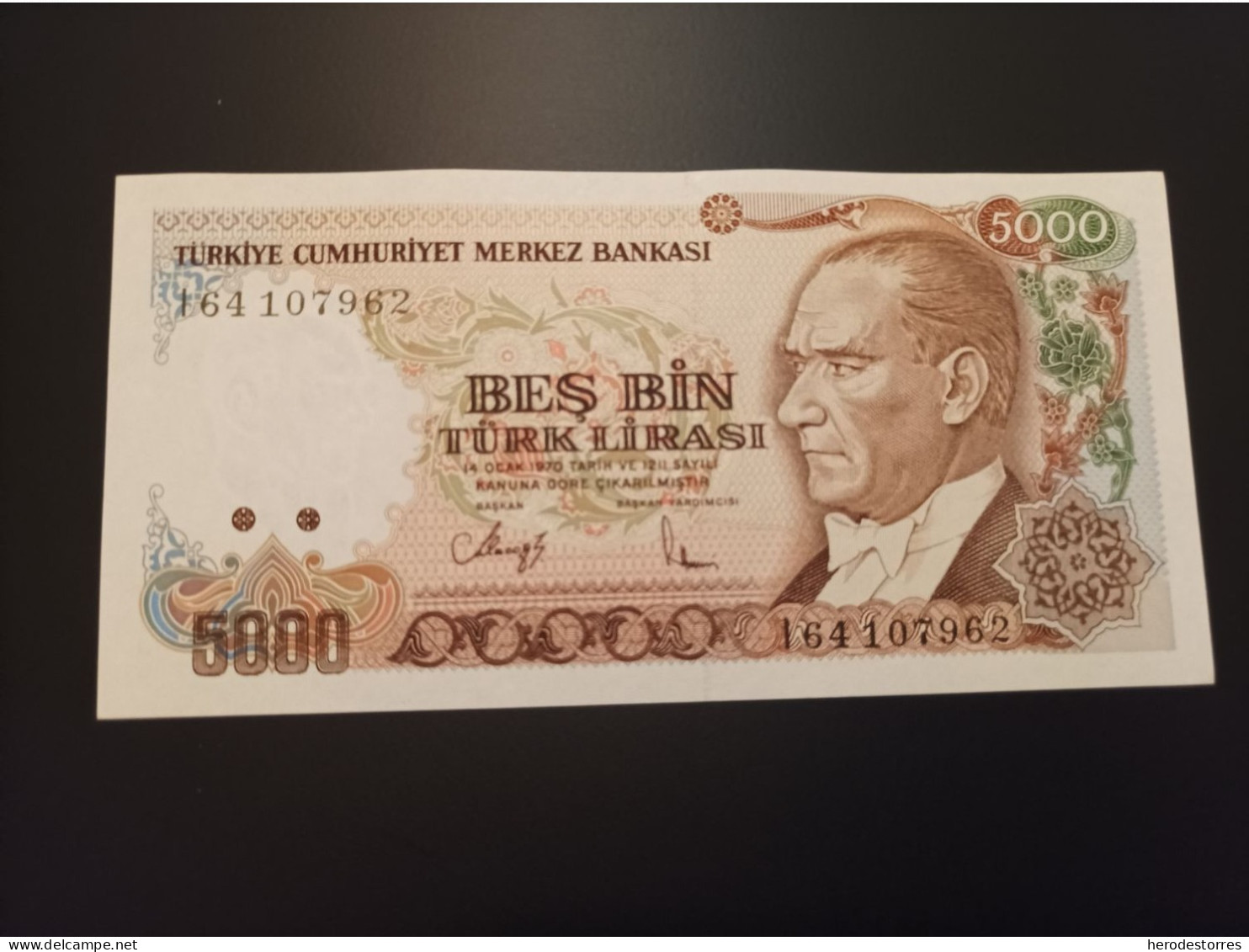 Billete Turquía, 5000 Türk Lirası, Año 1990, UNC - Turkije