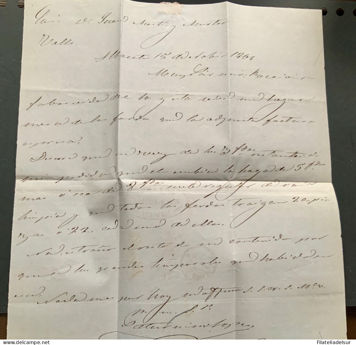 España Albacete A Valls 1866 - Cartas & Documentos