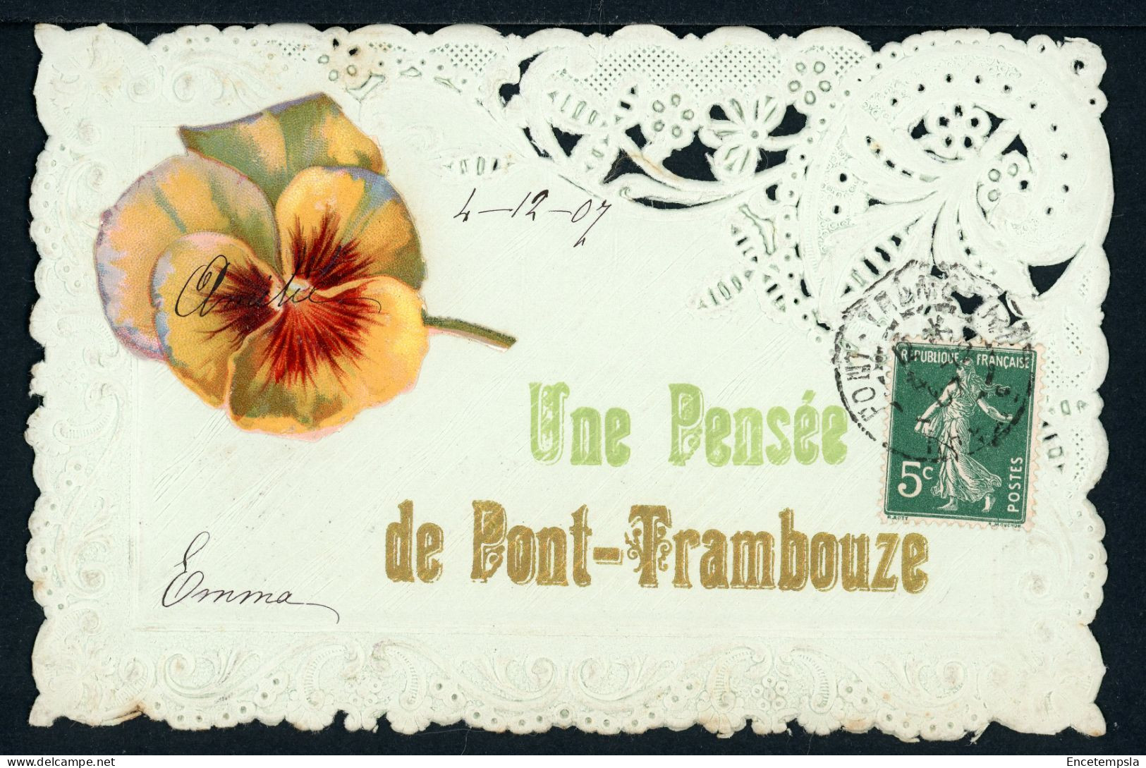 CPA - Carte Postale - France - Une Pensée De Pont Trambouze (CP24616OK) - Cours-la-Ville