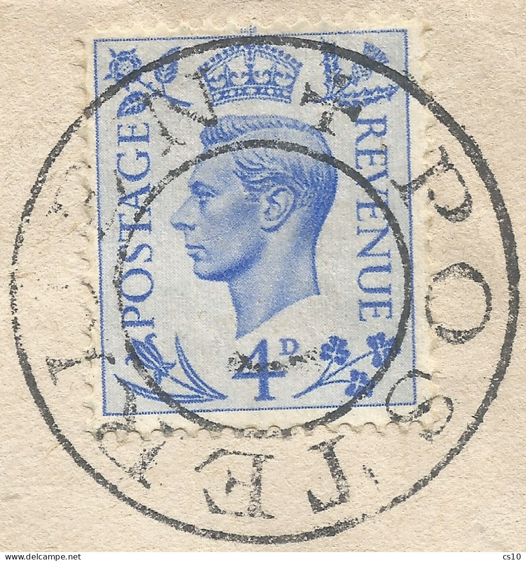 UK British Forces Abroad KG6 Regular D4 Solo Franking CV  To Holland - "POSTERI ...N.. " - Poststempel