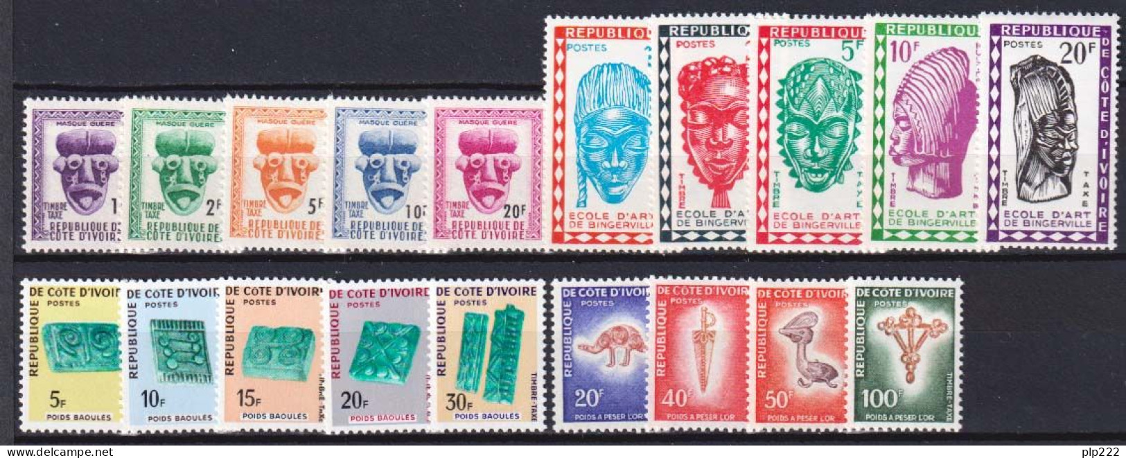 Costa D'Avorio 1960/72 Segnatasse Y.T.19/37 **/MNH VF - Côte D'Ivoire (1960-...)