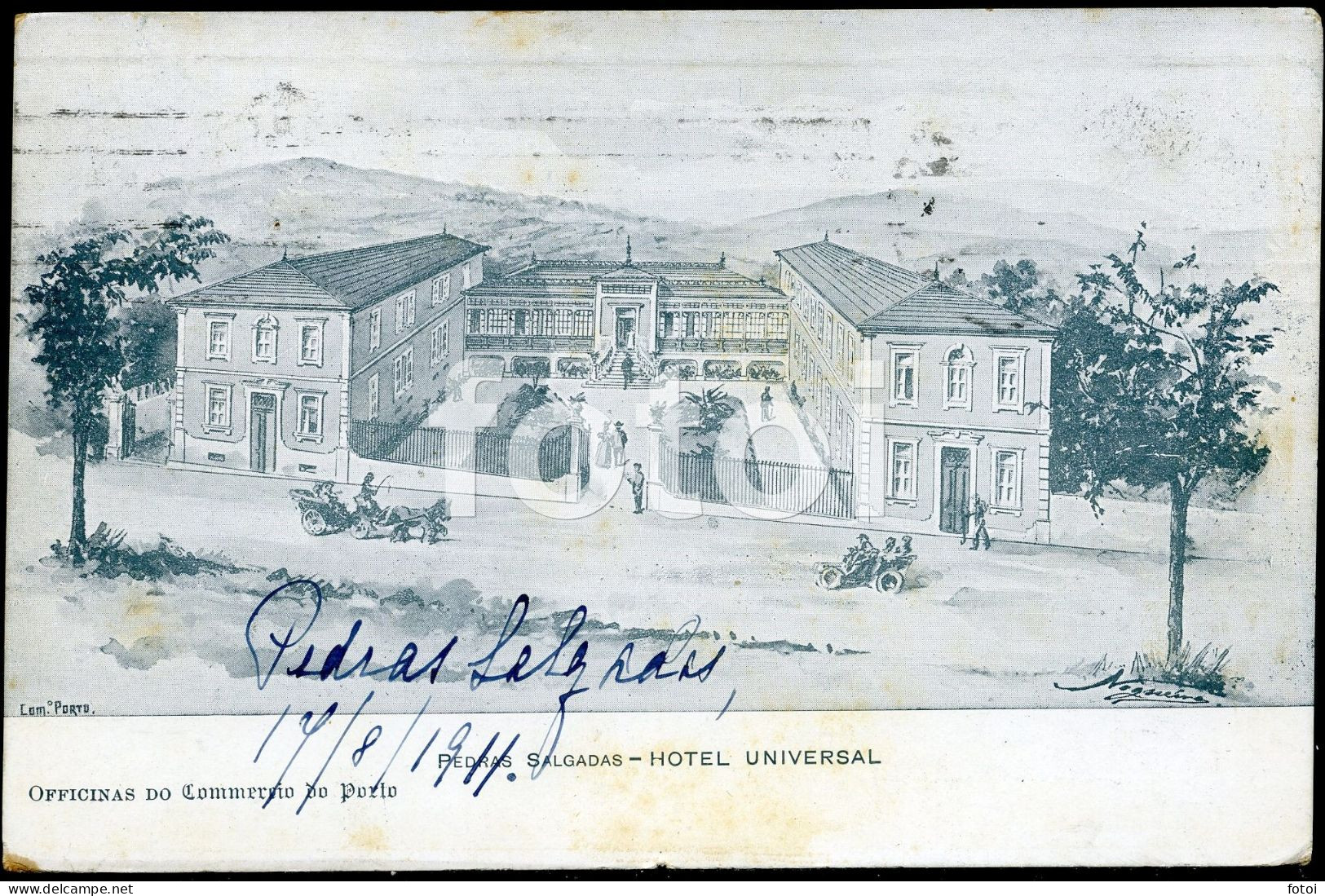 1911 Postcard HOTEL UNIVERSAL - PEDRAS SALGADAS - VIDAGO Vila Real Carte Postale STAMPED TIMBRE - Vila Real