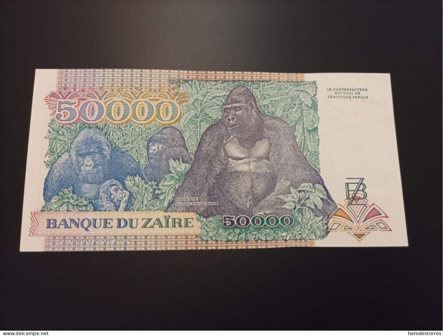 Billete De Zaire De 50000 Zaires, Año 1991, UNC - Zaire