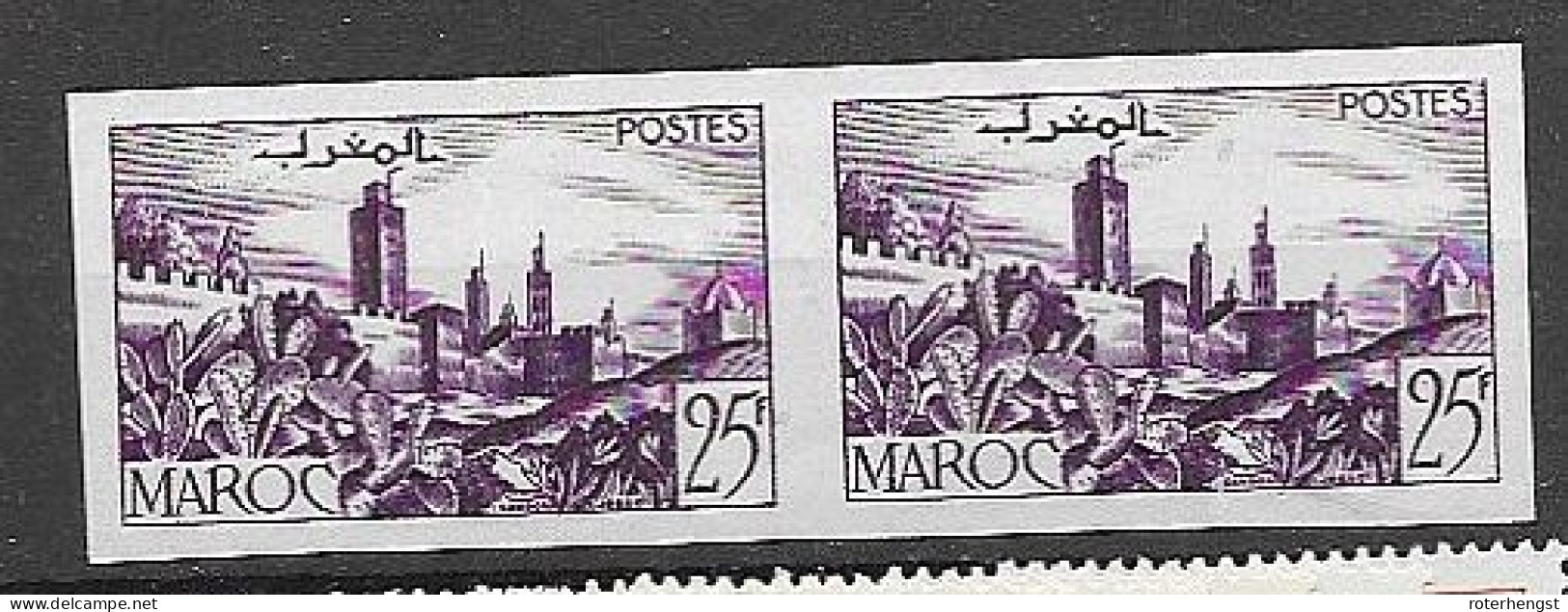 Maroc Morocco 1954 Mnh ** IMPERF Pair - Unused Stamps