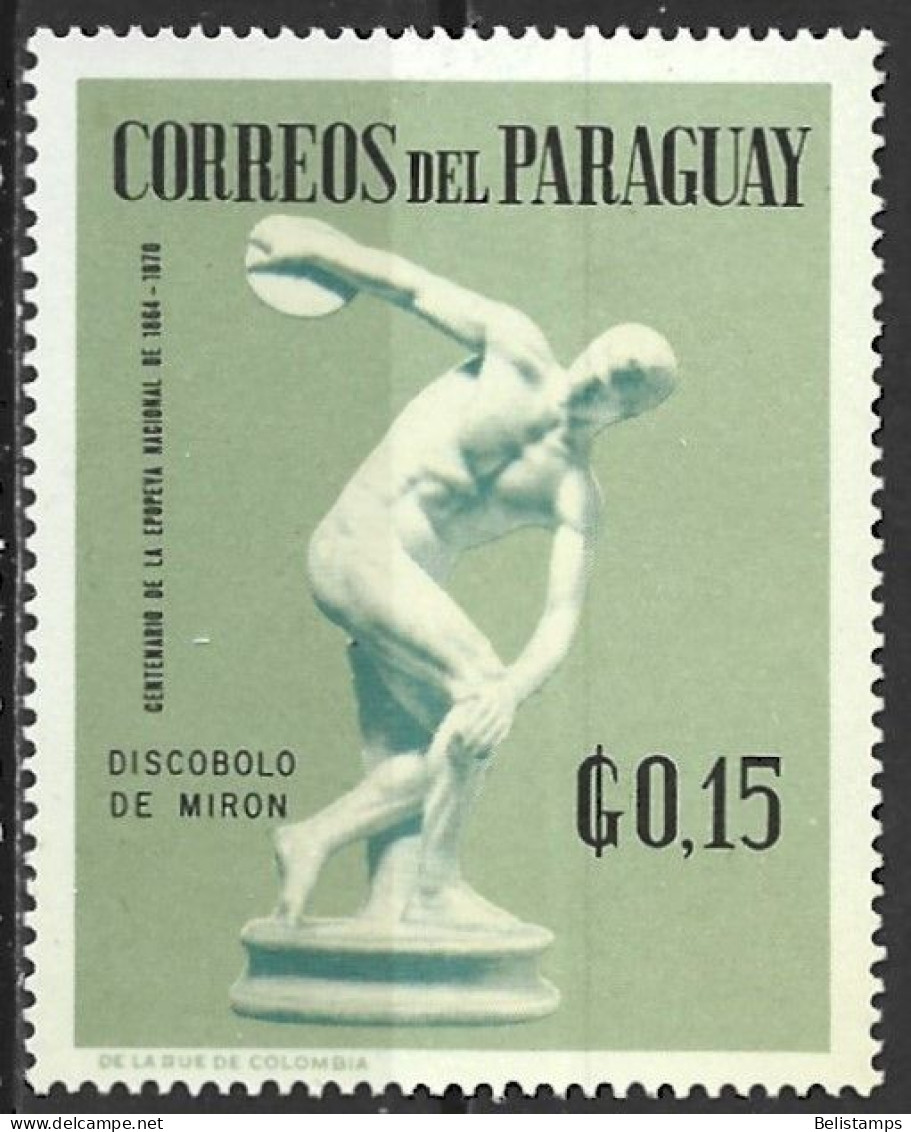 Paraguay 1967. Scott #1052 (MH) Myron's Discobolus - Paraguay