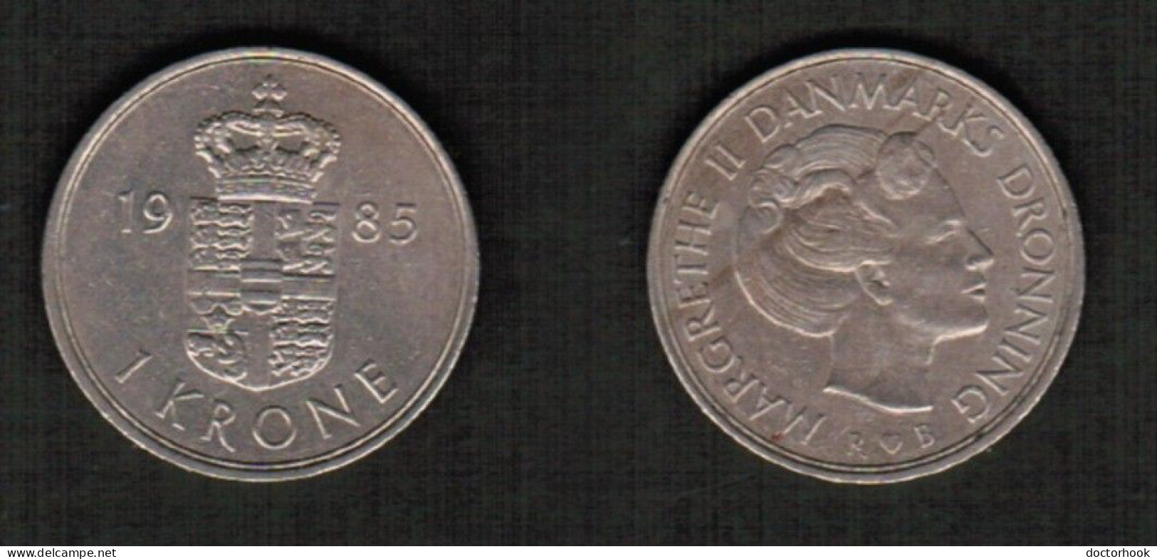 DENMARK   1 KRONE 1985 (KM # 862.3) #7807 - Dinamarca