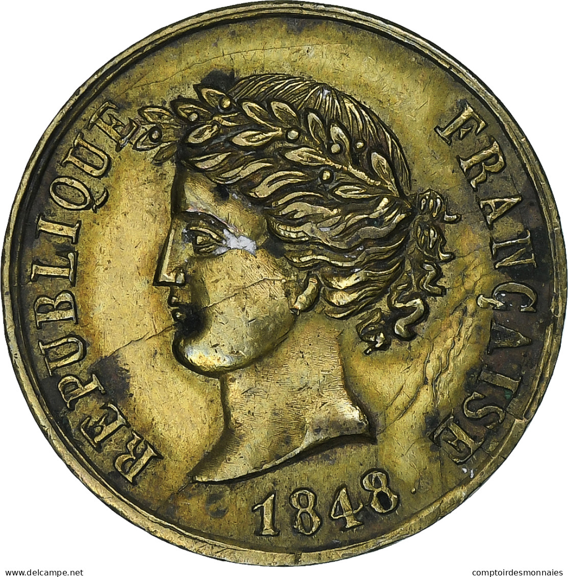 France, Médaille, La France Donne L'exemple Aux Nations, 1848, Laiton, SUP - Autres & Non Classés