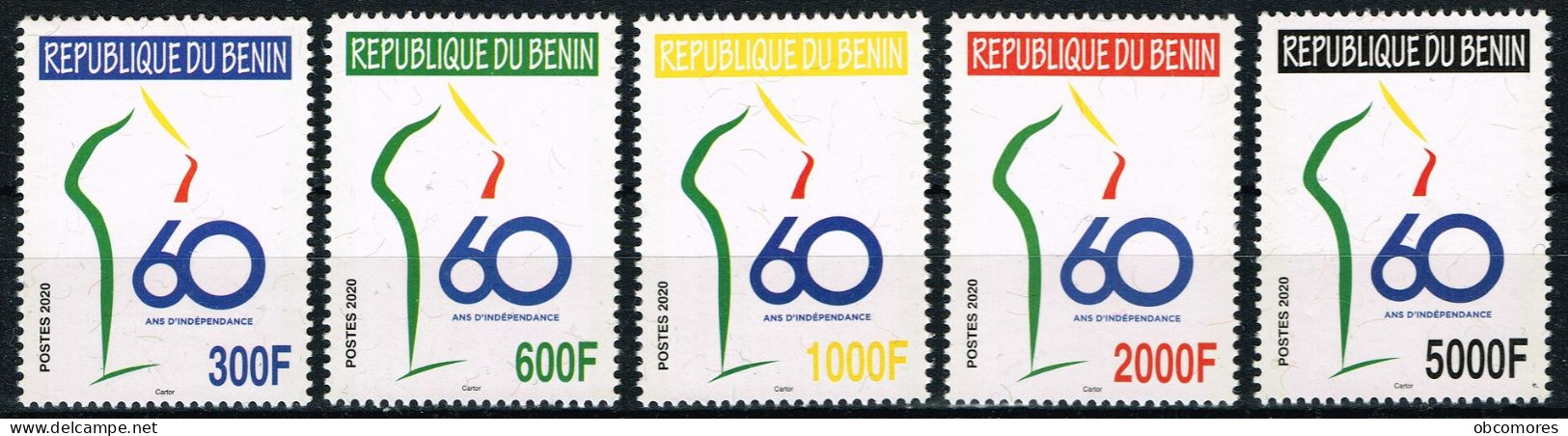 BENIN 2020 - 60 Years Of Independence - Complete Set: 5 Stamps MNH ** - Bénin – Dahomey (1960-...)