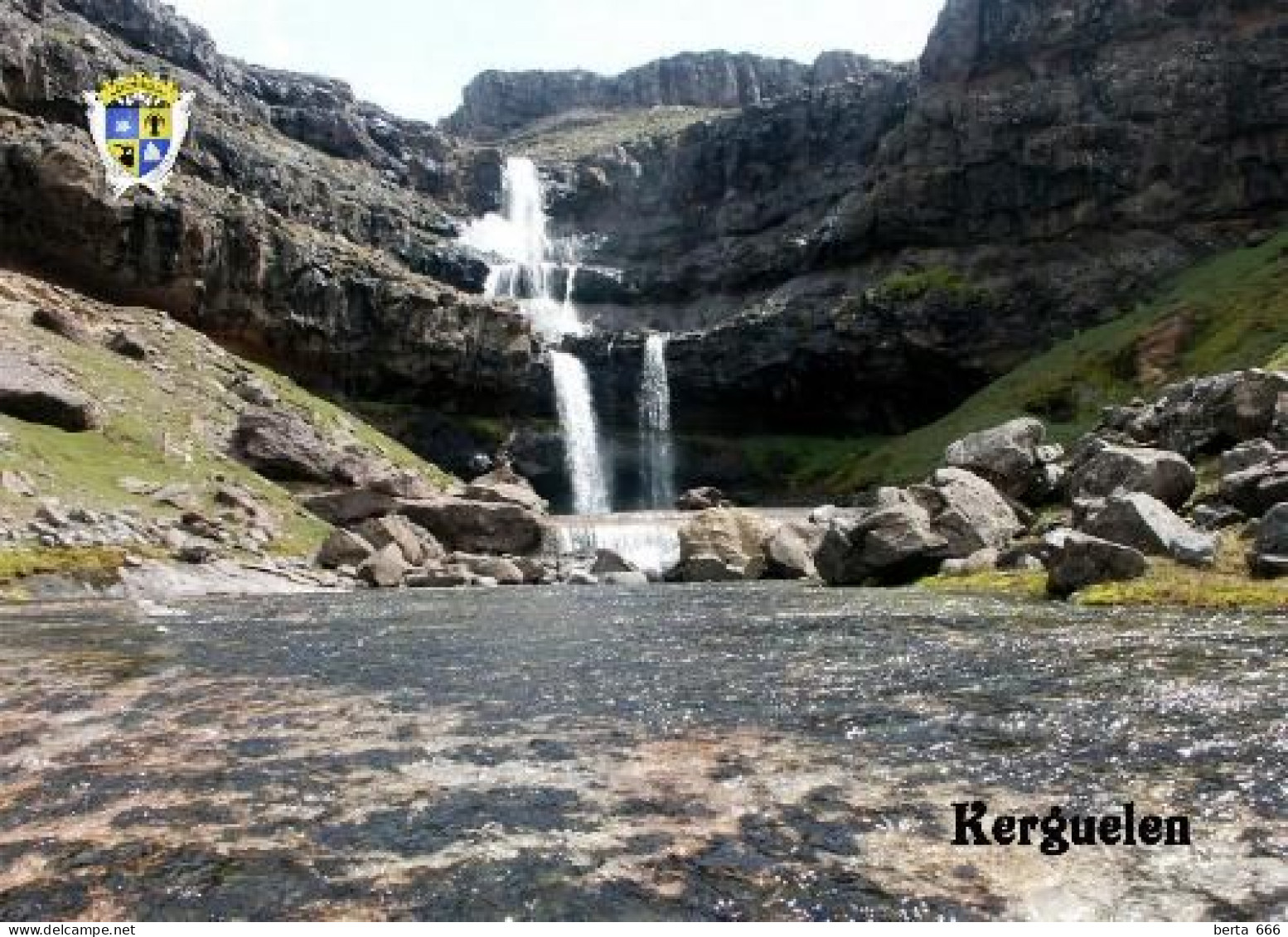 TAAF Kerguelen Islands UNESCO Desolation Islands Waterfall New Postcard - TAAF : Franz. Süd- Und Antarktisgebiete