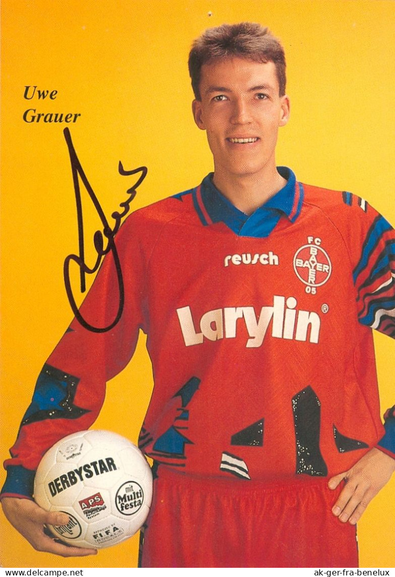 Fußball-Autogrammkarte AK Uwe Grauer FC Bayer 05 Uerdingen 94-95 KFC Krefeld Büderich Werl Borussia Dortmund SSV Ulm - Autographes