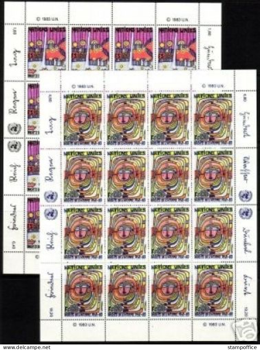 UNO GENF MI-NR. 117-118 POSTFRISCH(MINT) KLEINBOGENSATZ HUNDERTWASSER 1983 - Moderne