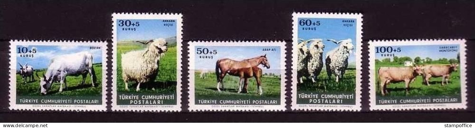 TÜRKEI MI-NR. 1919-1923 POSTFRISCH(MINT) HAUSTIERE RIND, ZIEGE, PFERD - Cows
