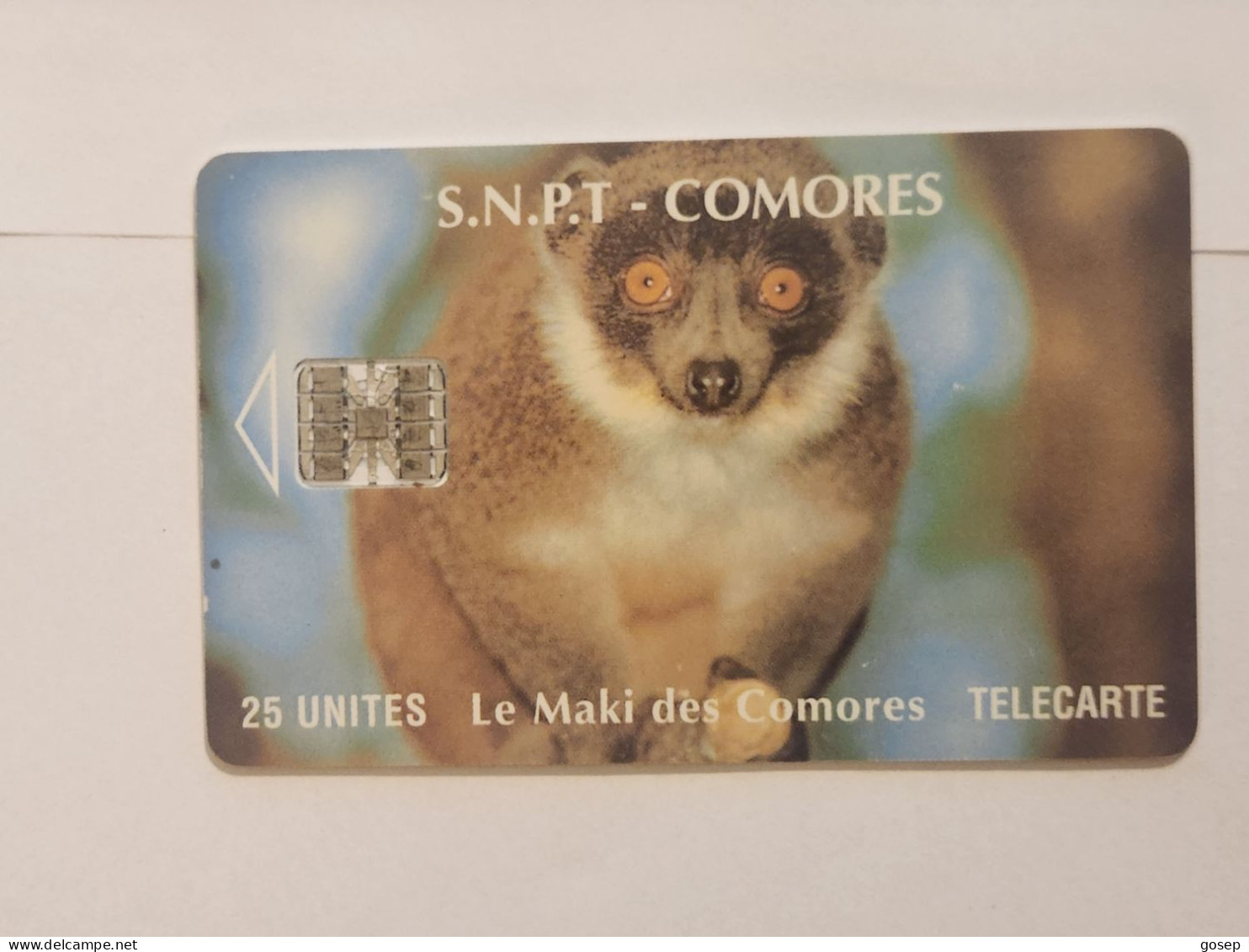 Comores-(KM-OPT-0008B)-Maki Des Comores-(8)-(25units)-(C5A153871)-used Card+1card Prepiad/gift Free - Comores