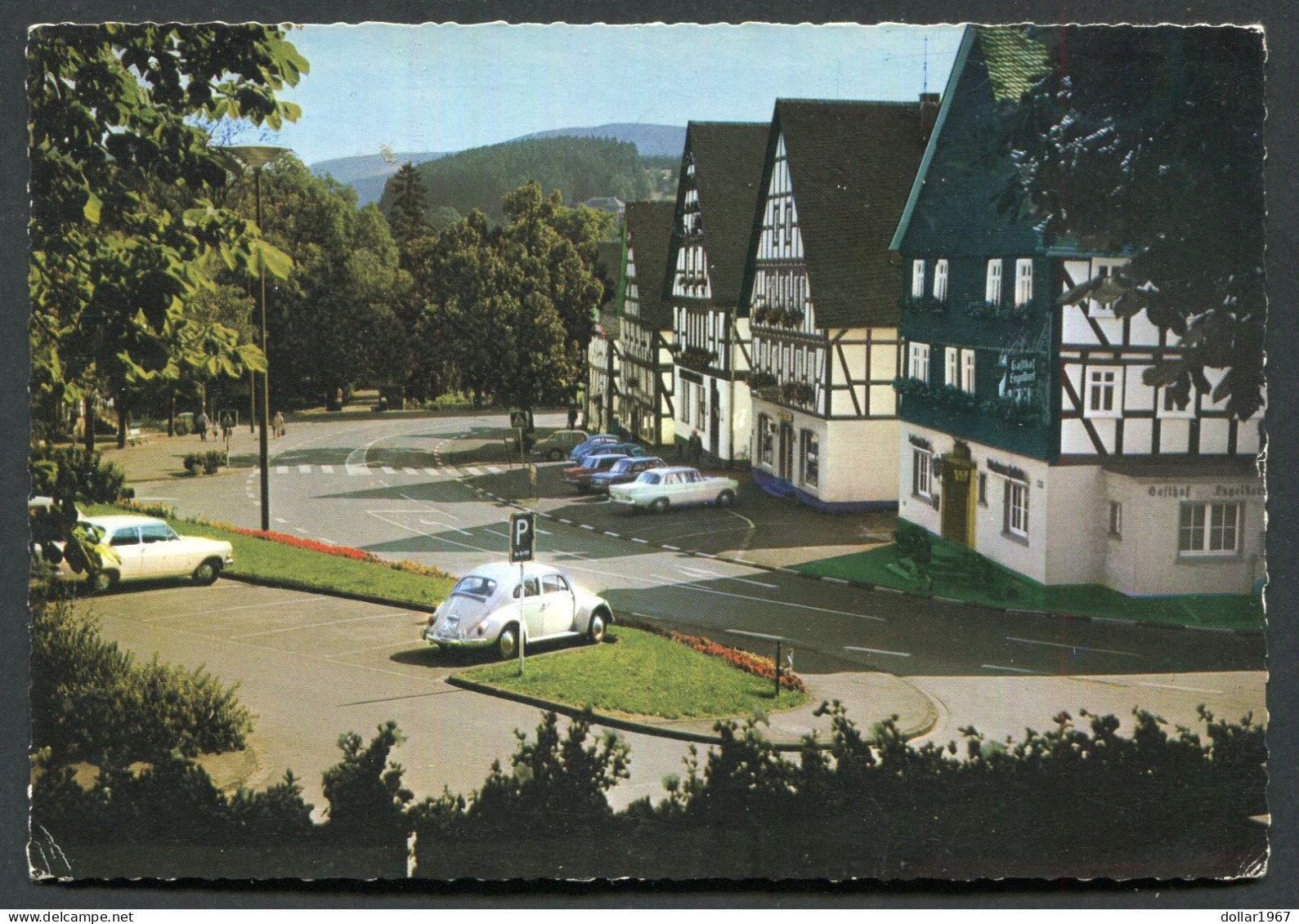 Hilchenbach ,Lufturort Markplatz Mit Glockenspiel. 23-7-1971   - USED   - 2 Scans For Condition.(Originalscan !!) - Hilchenbach