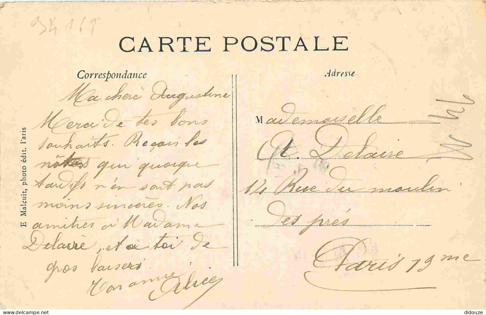 94 - Maisons Alfort - La Marne - Le Bras Du Moulin - Correspondance - Animée - CPA - Oblitération Ronde De 1908 - Voir S - Maisons Alfort