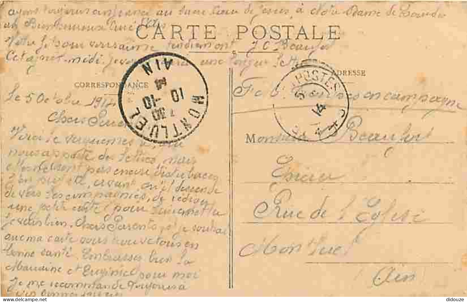 02 - Vic Sur Aisne - La Gare - Vue Prise De L'Avenue - Oblitération Ronde De 1914 - CPA - Voir Scans Recto-Verso - Vic Sur Aisne