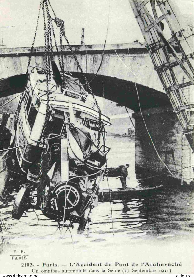 Reproduction CPA - 75 Paris - L'Accident Du Pont De L'Archeveché - Un Omnibus Automobile Dans La Seine 27 Septembre 1911 - Zonder Classificatie