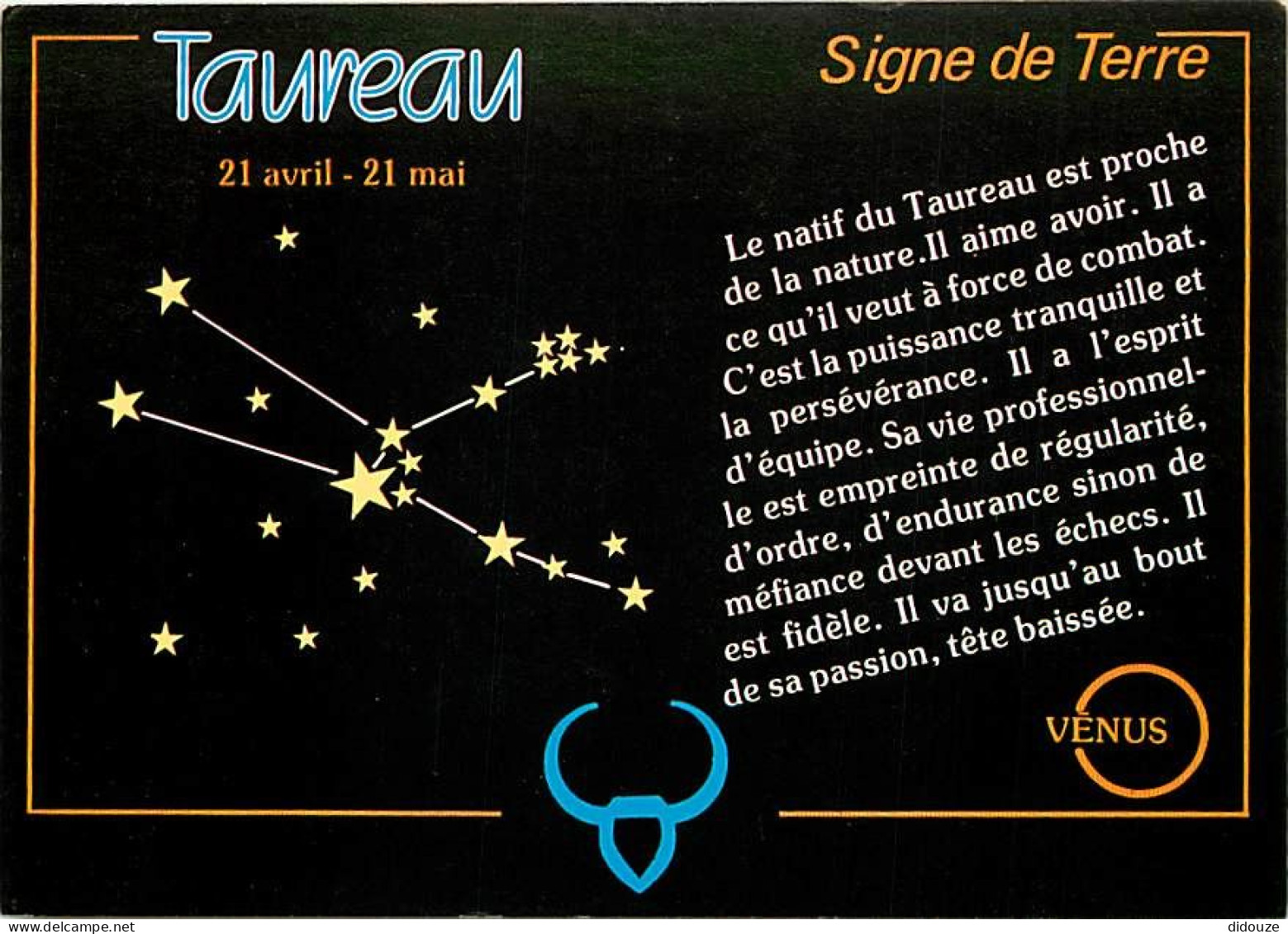 Astrologie - Signe De Feu - Taureau - CPM - Carte Neuve - Voir Scans Recto-Verso - Astrologia