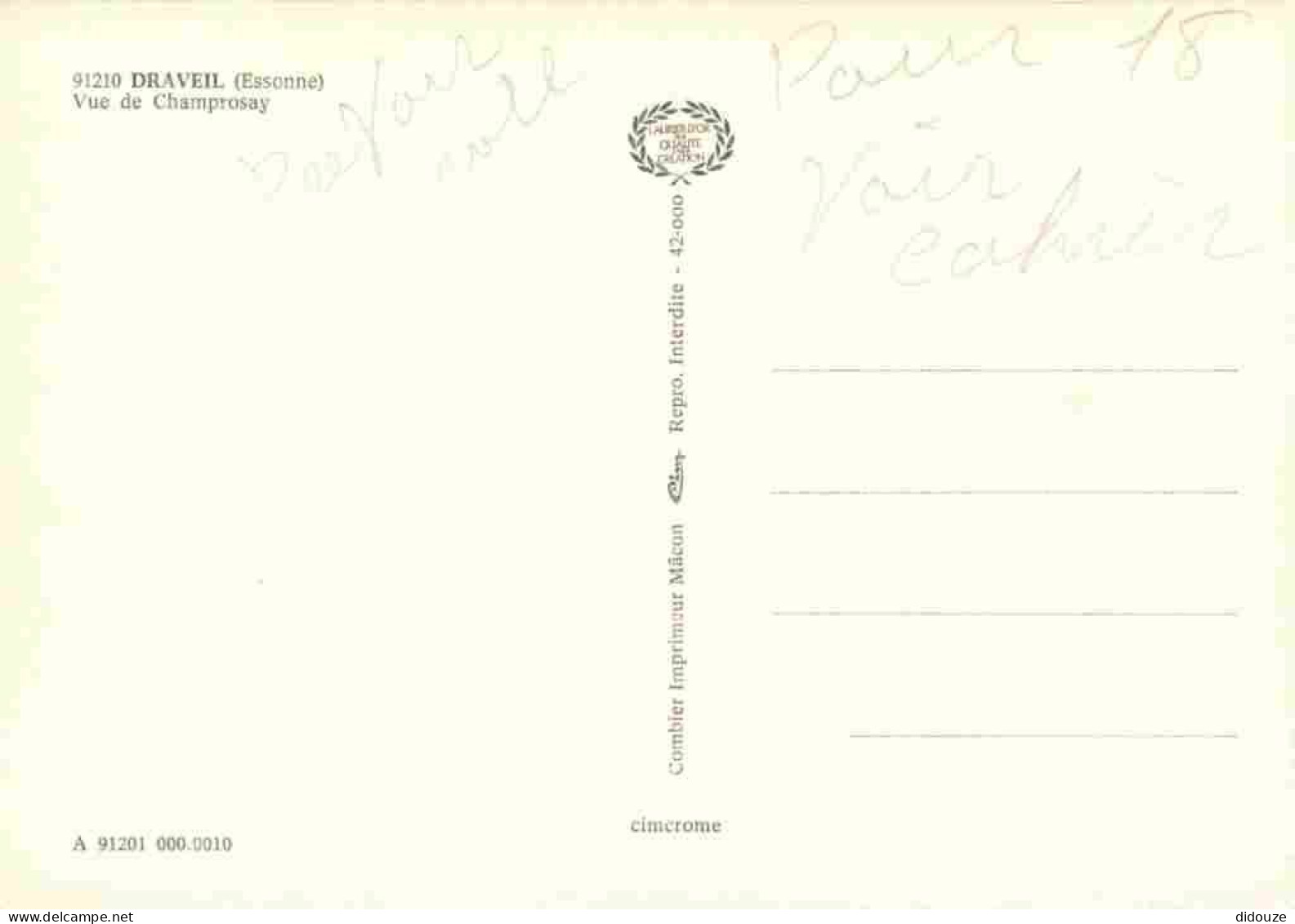 91 - Draveil - Vue De Champrosay - CPM - Carte Neuve - Voir Scans Recto-Verso - Draveil
