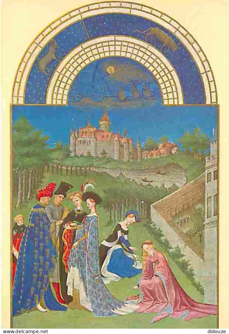 Art - Peinture - Les Très Riches Heures Du Duc De Berry - Château De Dourdan - Avril - Les Accordailles - CPM - Voir Sca - Peintures & Tableaux