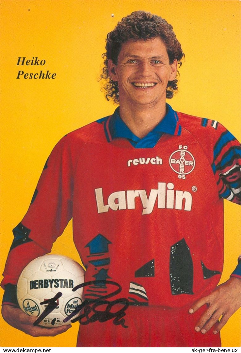Fußball-Autogrammkarte AK Heiko Peschke FC Bayer 05 Uerdingen 94-95 KFC Krefeld Stahl Riesa Hallescher Carl Zeiss Jena - Autographes