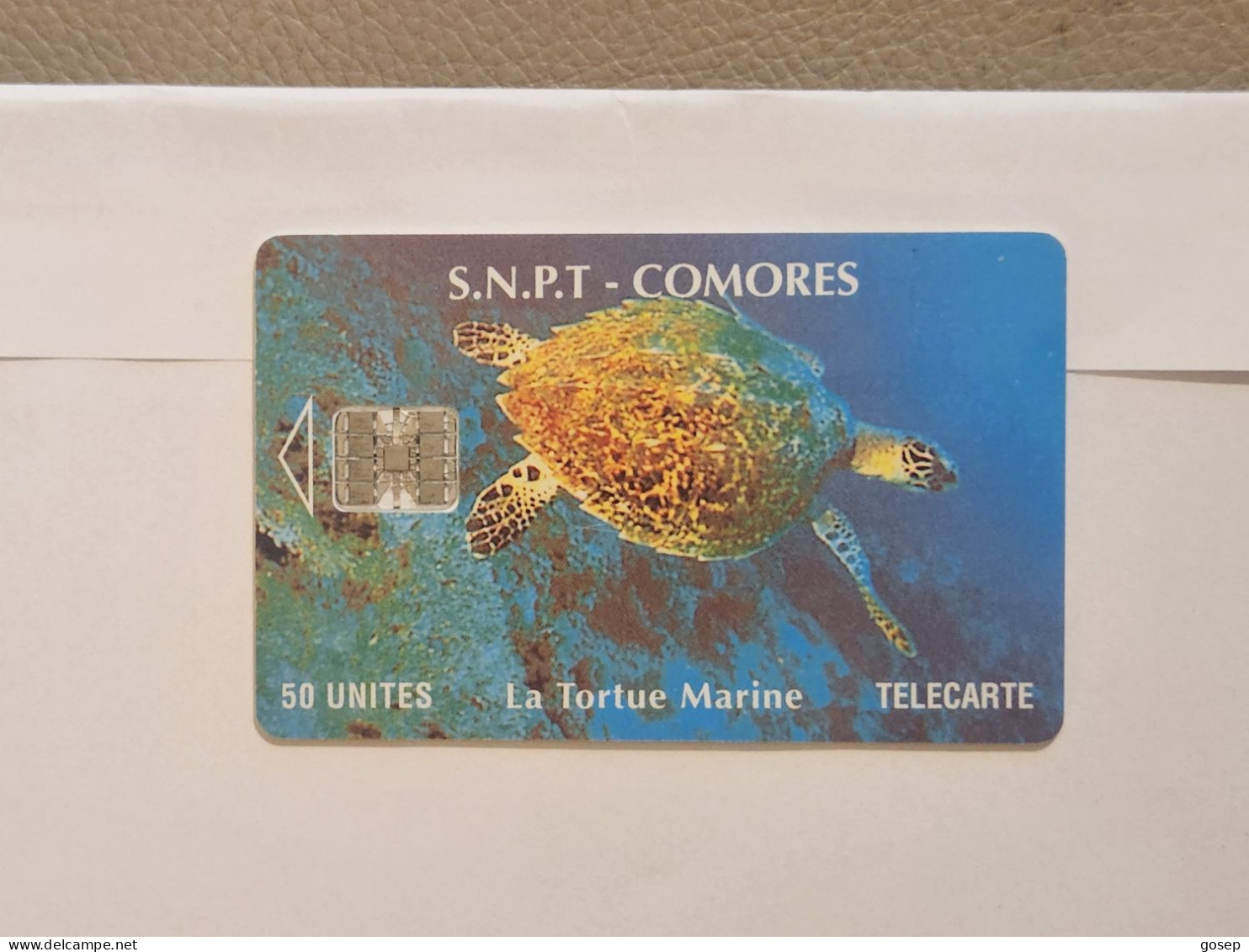 Comores-(KM-OPT-0010C)-La Tortue Marine-(9)-(50units)-(C5B155335)-used Card+1card Prepiad/gift Free - Comoros